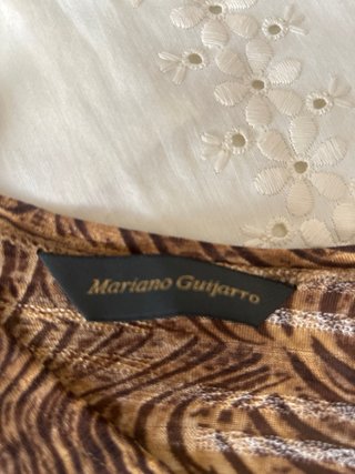 Blusa estampada marrón y beige talla 50 española