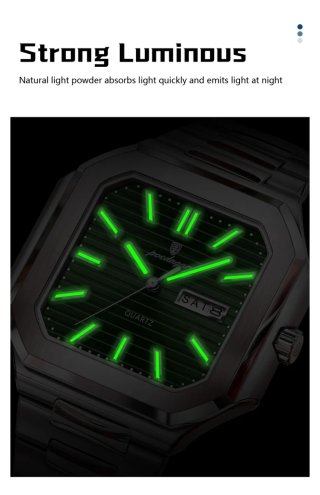 Reloj Poedagar Hombre Verde y Plateado