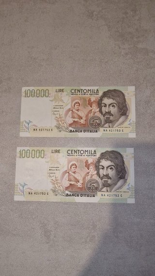 Coppia 100.000 Lire Consecutive FDS