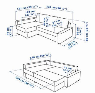 Sofá Cama Chaise Longue FRIHETEN Ikea Gris