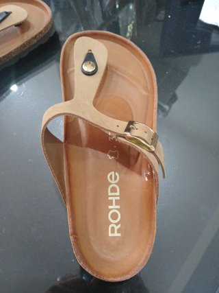 Sandalias de piel camel confortables T.37