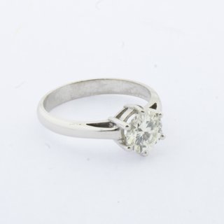 Anillo Solitario Oro Blanco con Brillante