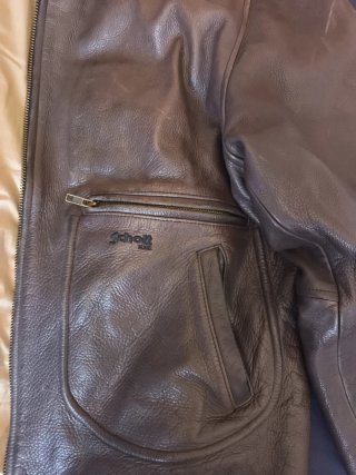 Cazadora de piel Schott Marrón
