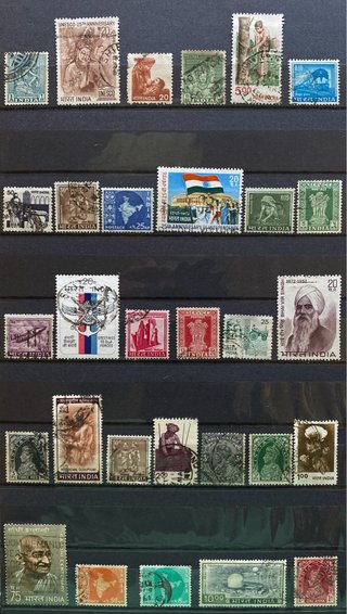 30 Sellos usados de La India