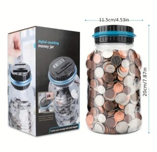 Hucha cuenta monedas de euro con pantalla LCD