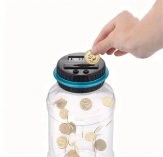 Hucha cuenta monedas de euro con pantalla LCD
