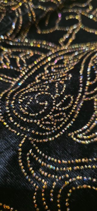 Corpetto elegante in velluto strass oro nero