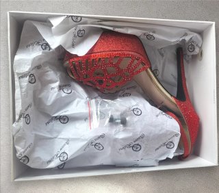 Scarpe tacco Queen Helena rosse Tg 40