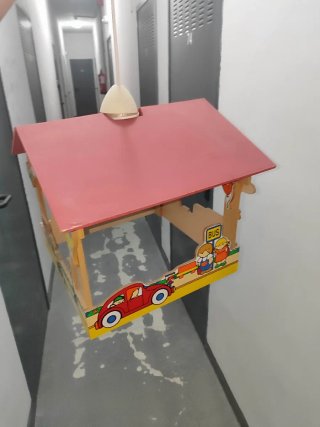 Lámpara infantil casita sol y pájaros