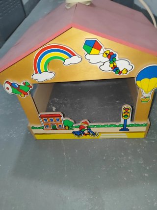 Lámpara infantil casita sol y pájaros