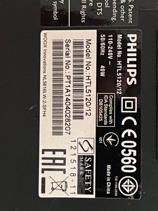 Barra de Sonido Philips Negra