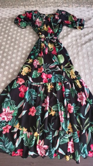 Vestido largo estampado floral