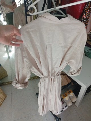 Vestido camisero H&M beige talla M