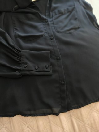 Blusa negra Zara transparente