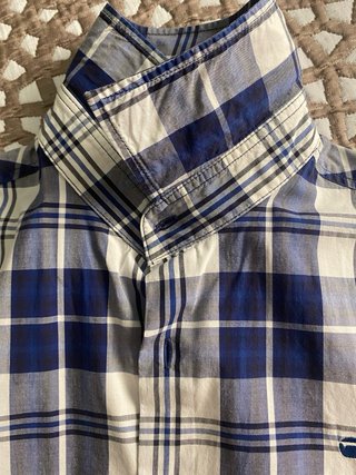 Camisa G-Star Raw a cuadros azul y blanco