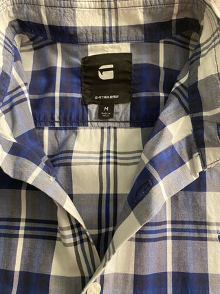 Camisa G-Star Raw a cuadros azul y blanco