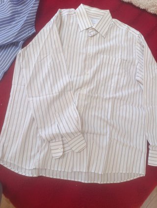 Lote 2 Camisas Rayas Azul y Beige