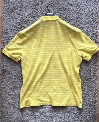 Polo Lacoste Rayas Hombre Amarillo