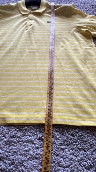 Polo Lacoste Rayas Hombre Amarillo