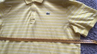 Polo Lacoste Rayas Hombre Amarillo
