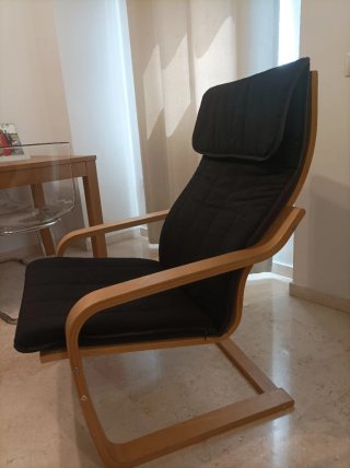 Sillón Poäng Ikea Madera y Asiento Negro