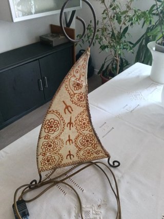 Lampada in pelle stile tenda indiana