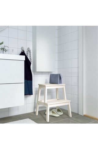 Taburete escalón madera blanco