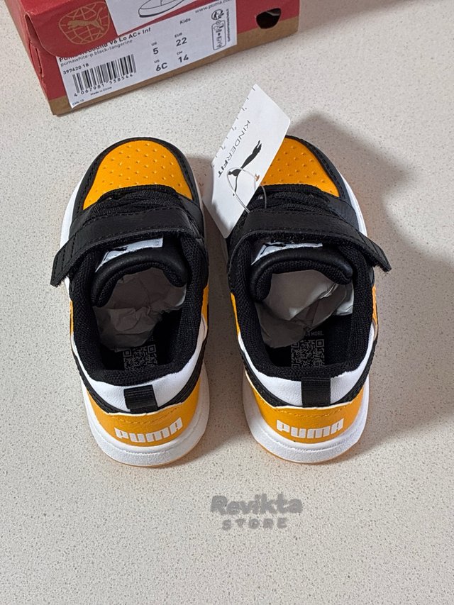 Puma Rebound V6 Talla 22 (14 cm) Negro/Tangerine