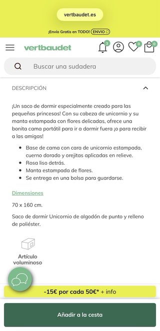 Saco dormir unicornio niña 5-9 años