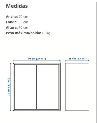 Armario 2 puertas Ikea Eket gris oscuro