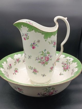Jarra y palangana loza inglesa floral