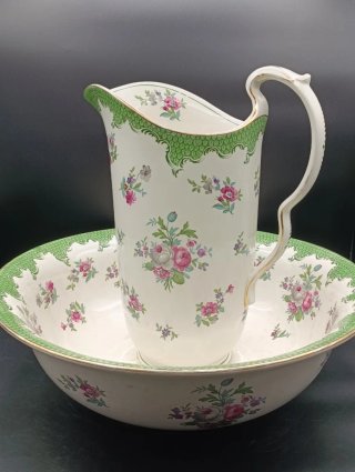 Jarra y palangana loza inglesa floral