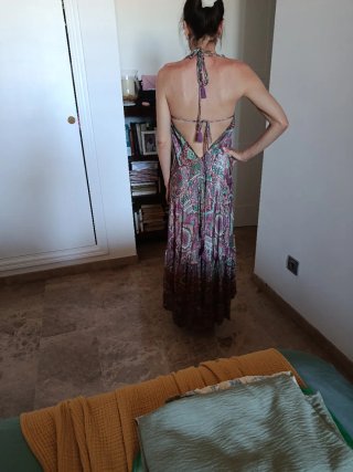 Vestido estampado largo talla única