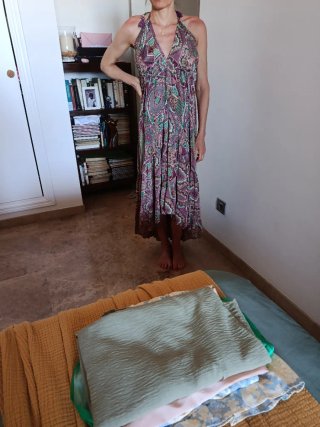 Vestido estampado largo talla única
