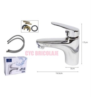 Grifo Lavabo Cromado con Mangueras