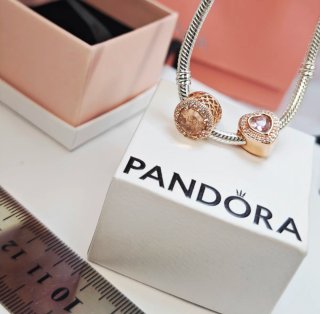 Pandora Charm Corazón y Círculo Rose Gold
