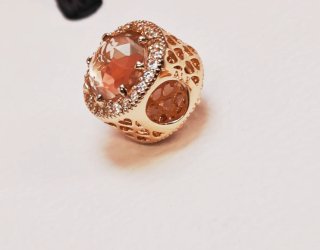 Pandora Charm Corazón y Círculo Rose Gold