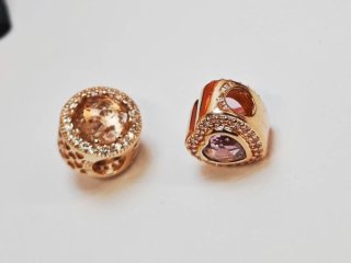 Pandora Charm Corazón y Círculo Rose Gold