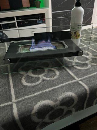 Chimenea bioetanol cristal y metal 8 botellas