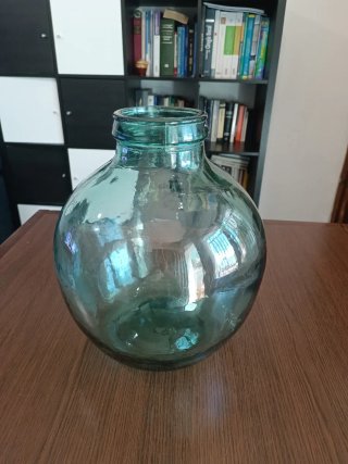Garrafa Vidrio Turquesa Soplado Vintage