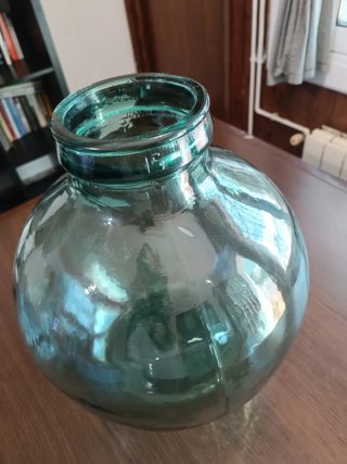 Garrafa Vidrio Turquesa Soplado Vintage