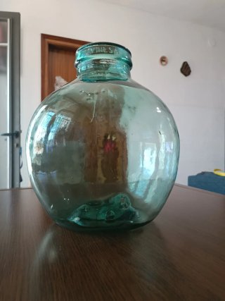 Garrafa Vidrio Turquesa Soplado Vintage
