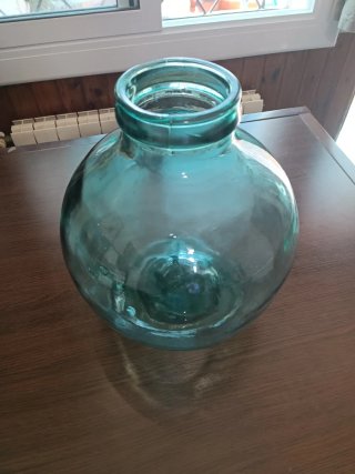 Garrafa Vidrio Turquesa Soplado Vintage