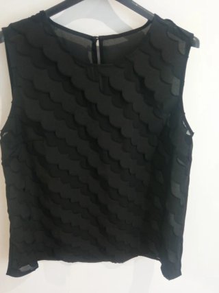 Blusa transparente con volantes