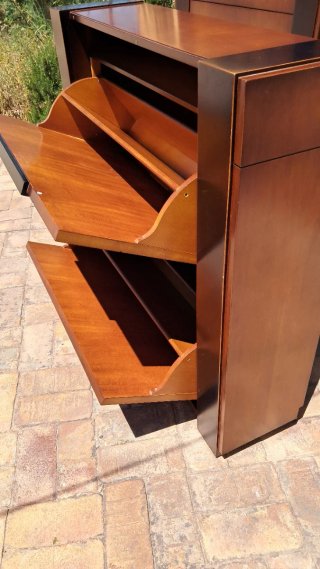 Conjunto mueble zapatero madera maciza