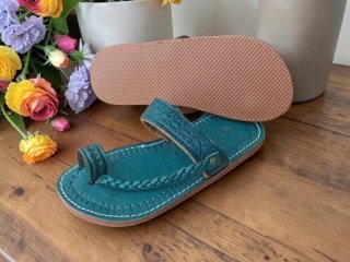 Sandalias de Piel Color Azul Talla 37 hasta la 44