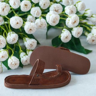 Sandalias de Piel Color Azul Talla 37 hasta la 44