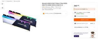 Kit memorias RAM TridentZ Neo 32GB 3600MHz DDR4