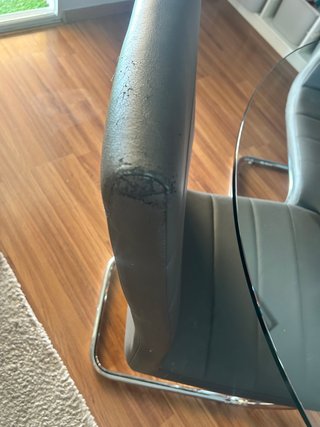 Juego de 4 sillas comedor polipiel gris