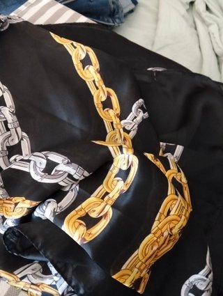 Foulard Tosca Blu Catena Nero Oro